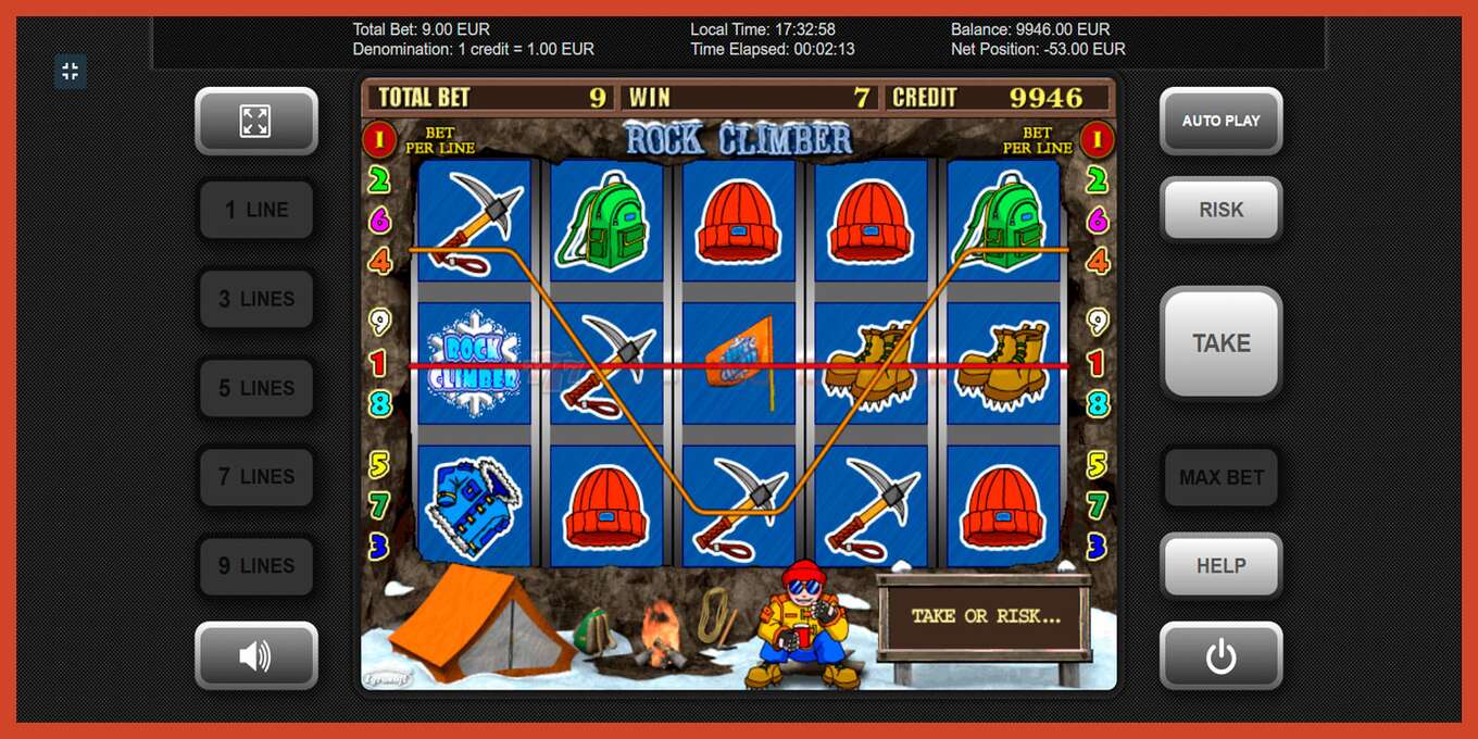 Slot screenshot: Rock Climber no deposit, number - 8