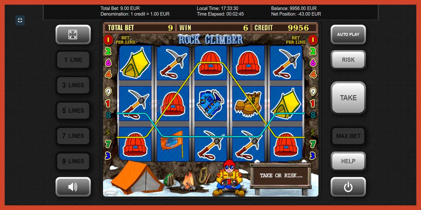 Slot screenshot: Rock Climber no deposit, number - 10