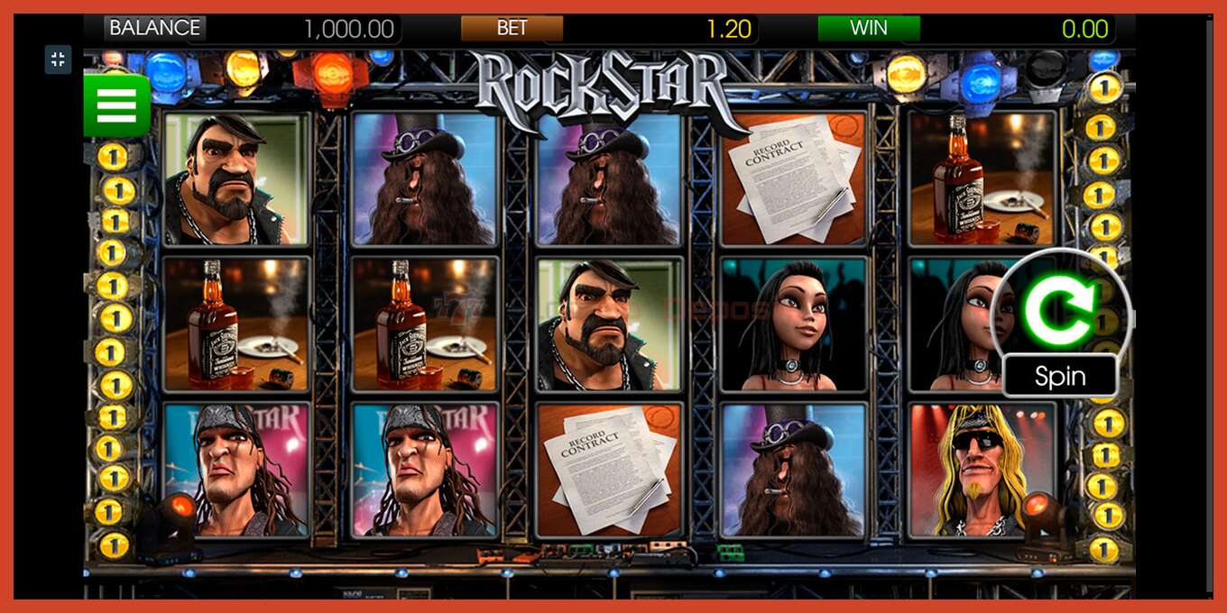 Slot screenshot: Rockstar no deposit, number - 1