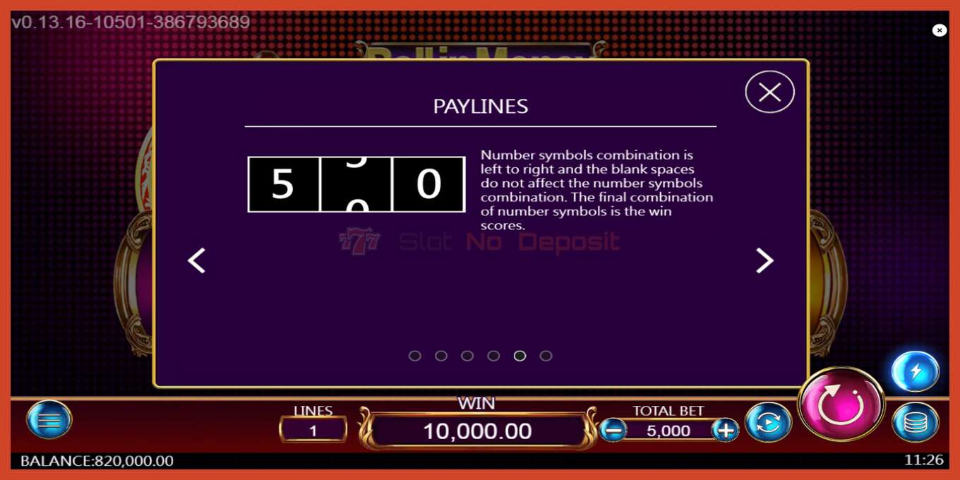 Slot-Screenshot: Roll in Money keine anzahlung, nummer - 6