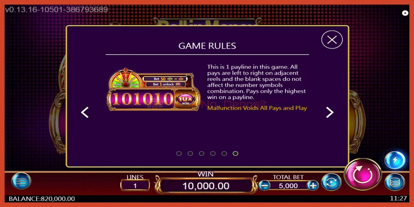 Slot-Screenshot: Roll in Money keine anzahlung, nummer - 7