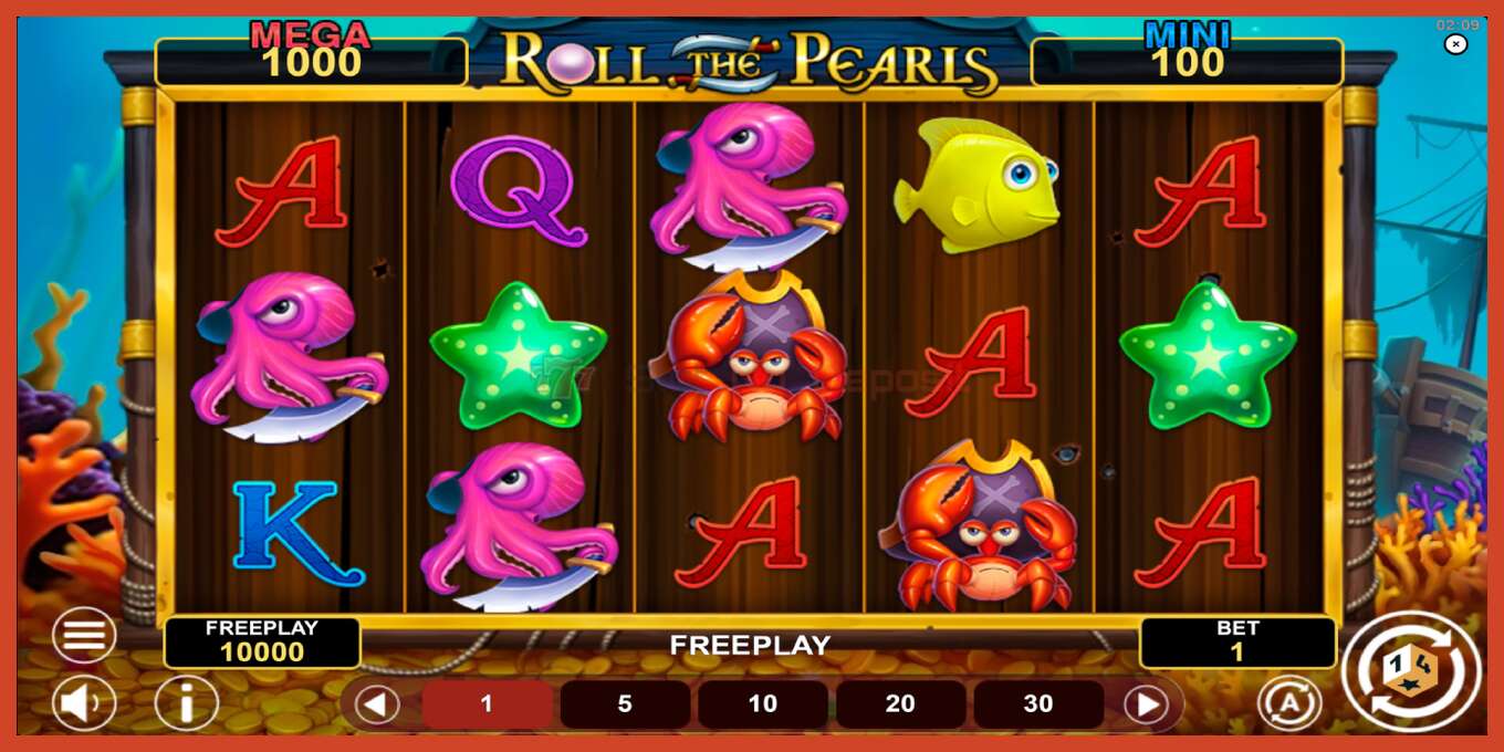 Slot screenshot: Roll The Pearls Hold & Win no deposit, number - 2