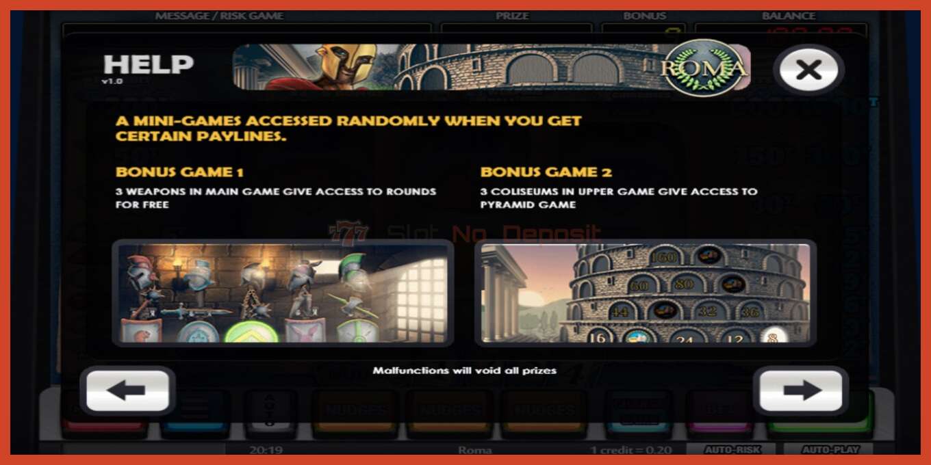 Slot screenshot: Roma no deposit, number - 3