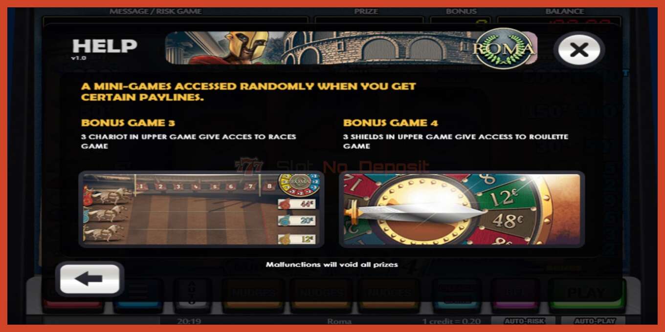 Slot screenshot: Roma no deposit, number - 4