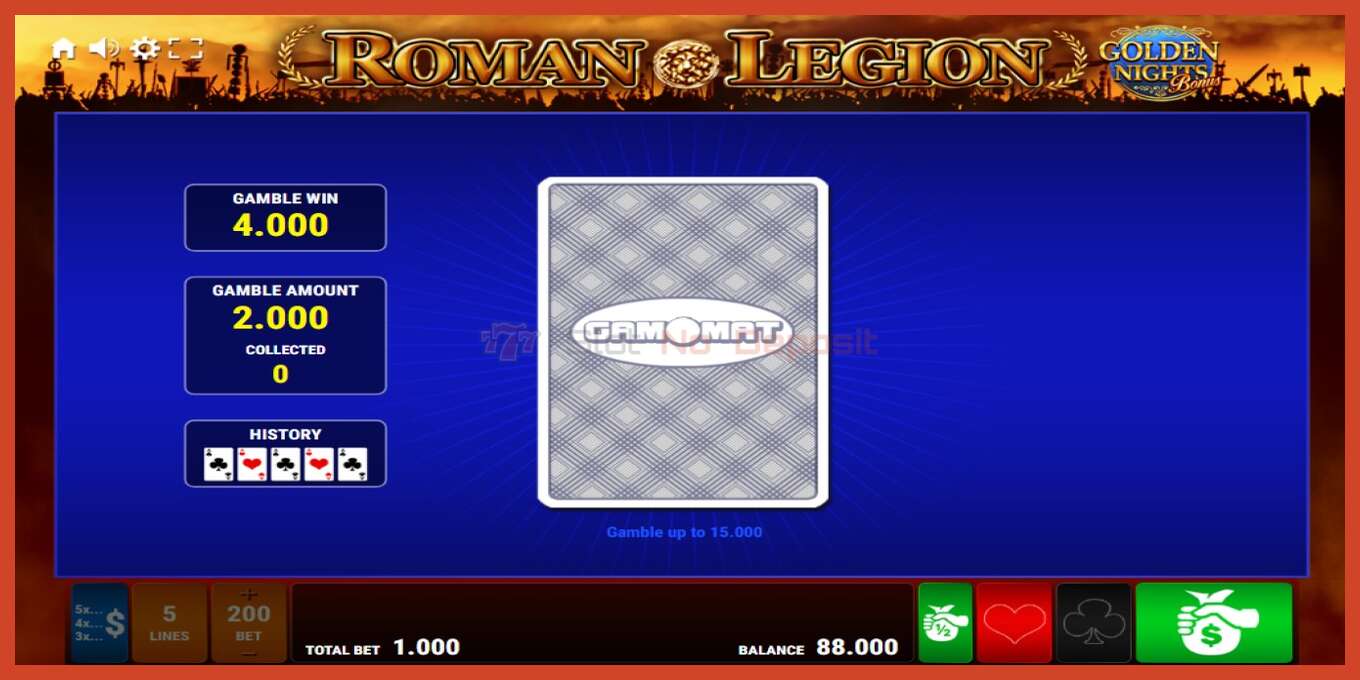 Slot screenshot: Roman Legion Golden Nights no deposit, number - 4