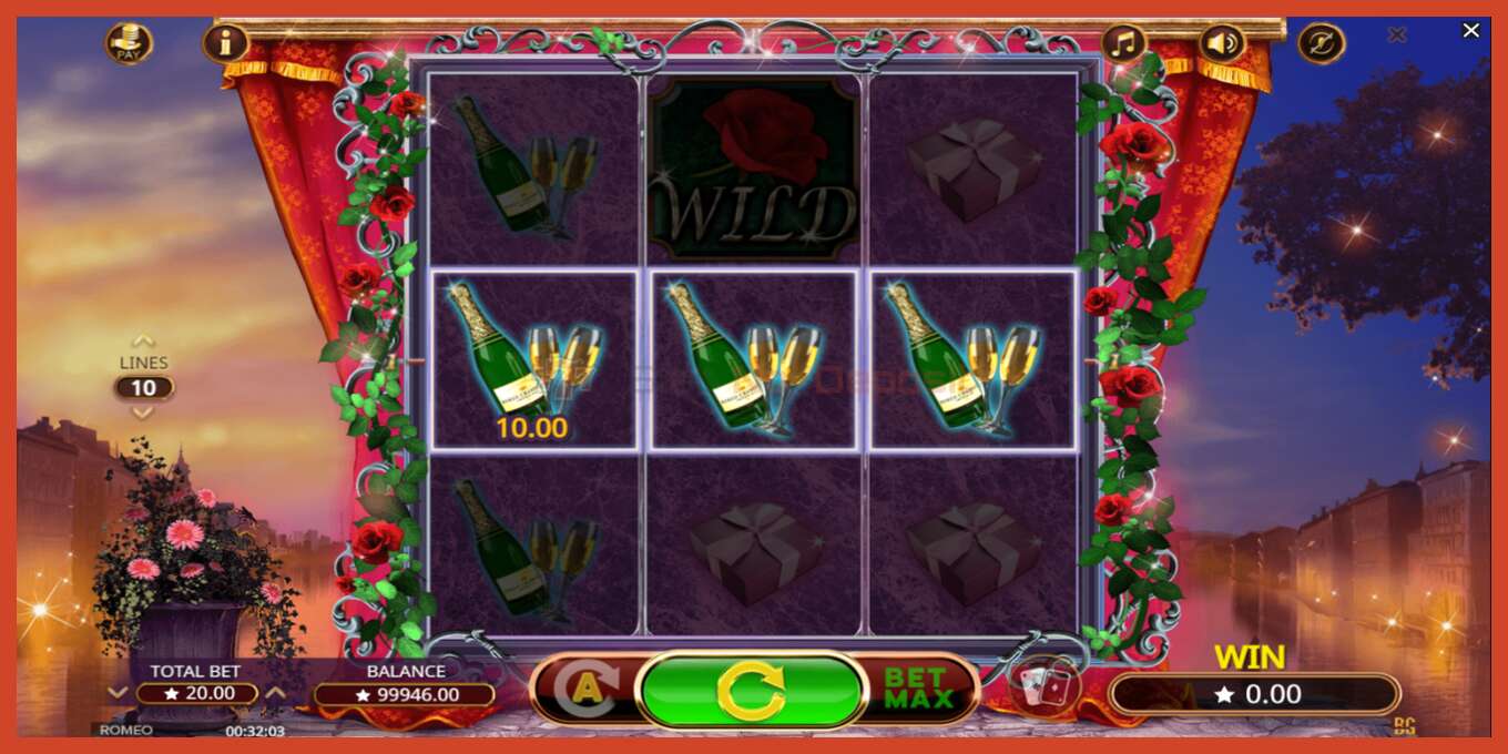 Slot screenshot: Romeo no deposit, number - 4