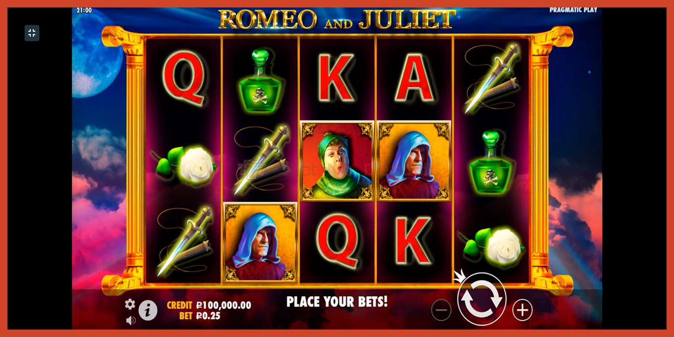 Slot screenshot: Romeo and Juliet no deposit, number - 1