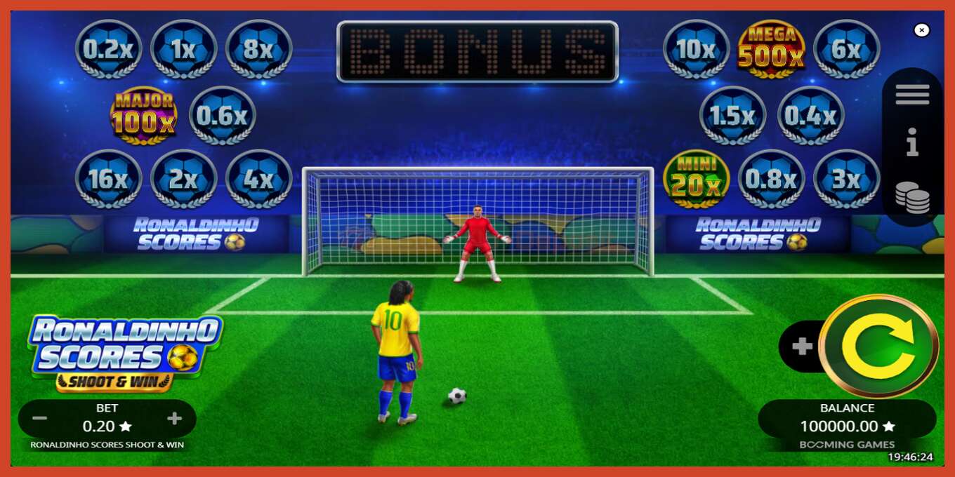 Slot screenshot: Ronaldinho Scores Shoot & Win no deposit, number - 2