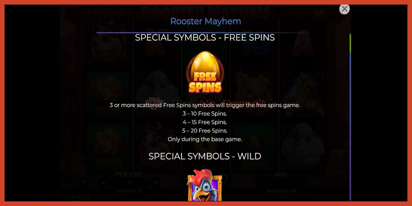 ภาพหน้าจอของสล็อต: Rooster Mayhem ไม่มีเงินฝาก, ตัวเลข - 5