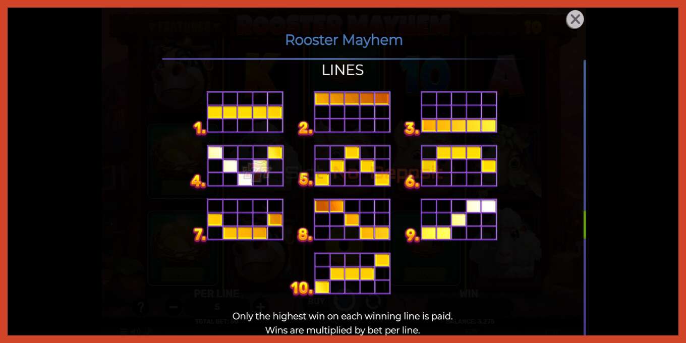 ภาพหน้าจอของสล็อต: Rooster Mayhem ไม่มีเงินฝาก, ตัวเลข - 7