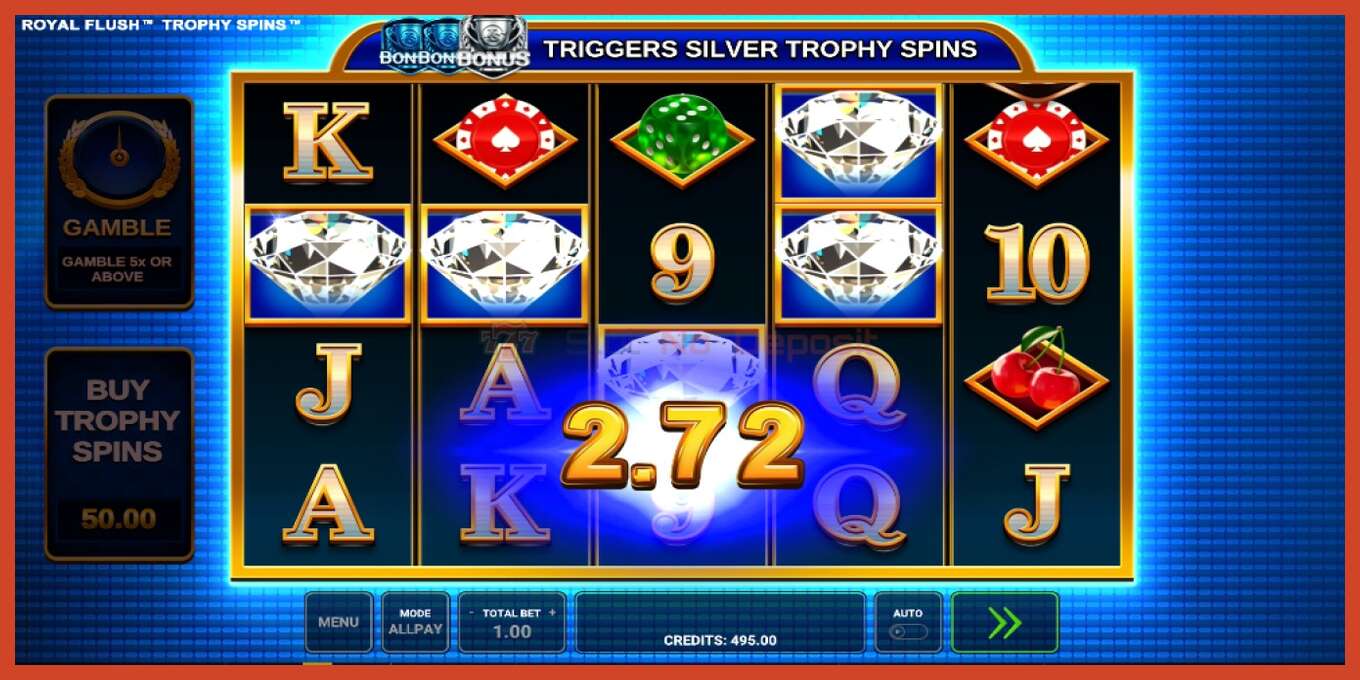 Slot screenshot: Royal Flush Trophy Spins no deposit, number - 2