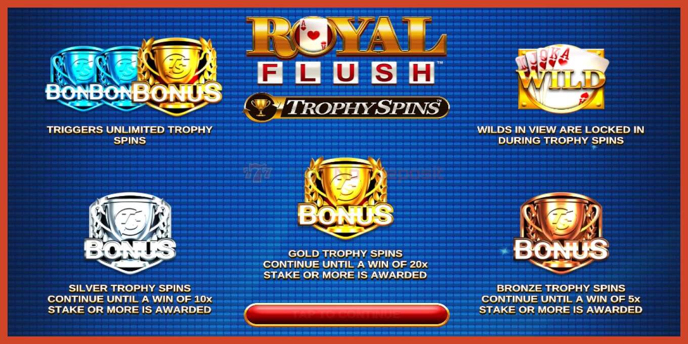 Slot screenshot: Royal Flush Trophy Spins no deposit, number - 3