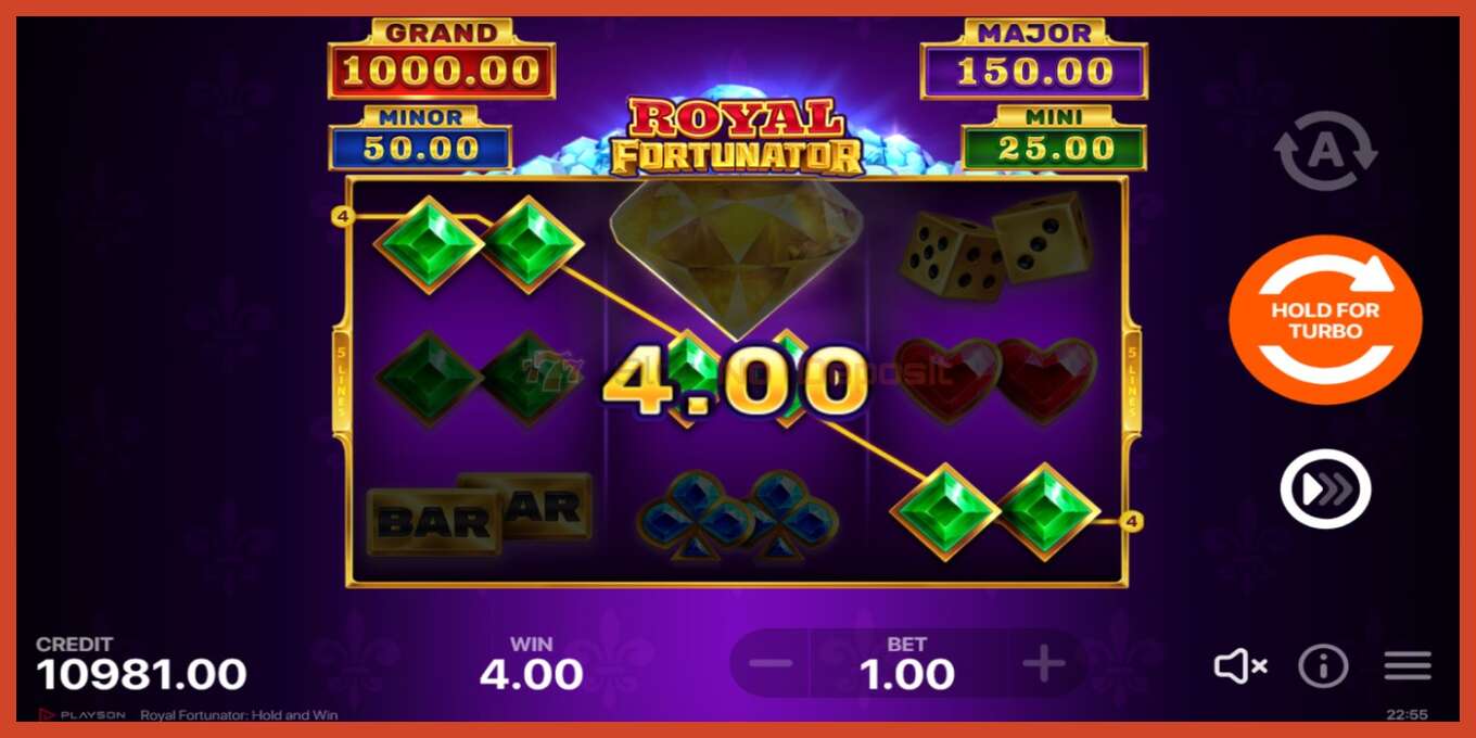 Slot screenshot: Royal Fortunator: Hold and Win no deposit, number - 3