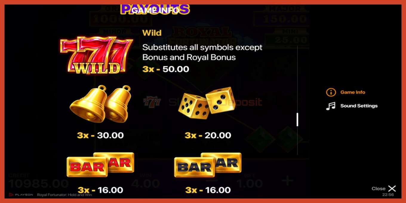 Slot screenshot: Royal Fortunator: Hold and Win no deposit, number - 5