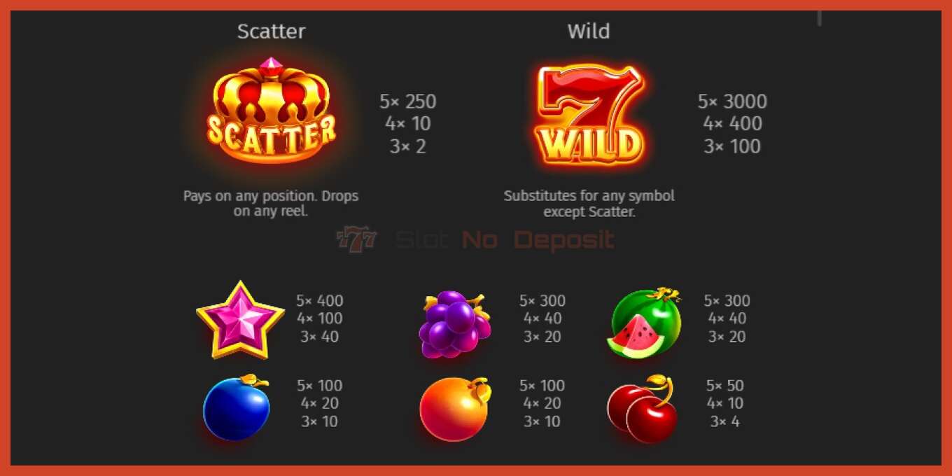 Slot screenshot: Royal Fruits Multilines no deposit, number - 4