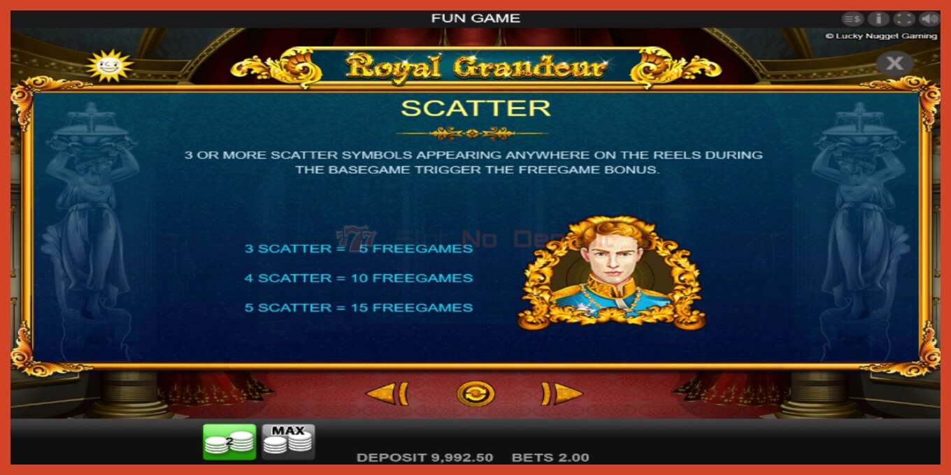 Slot screenshot: Royal Grandeur bez depozita, broj - 4