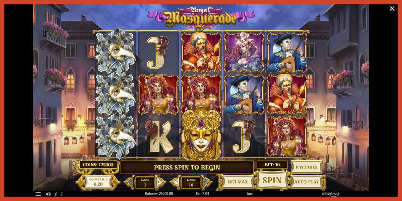 Slot screenshot: Royal Masquerade no deposit, number - 2