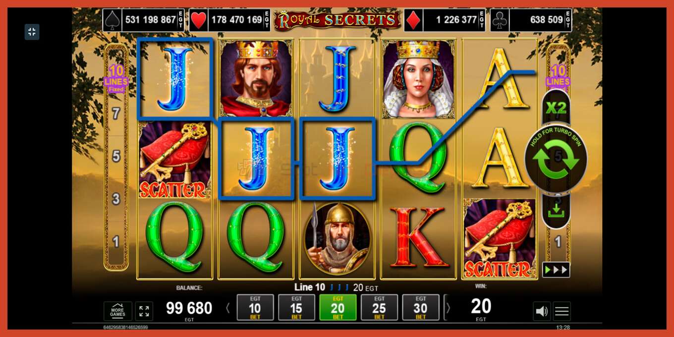 Slot screenshot: Royal Secrets no deposit, number - 3