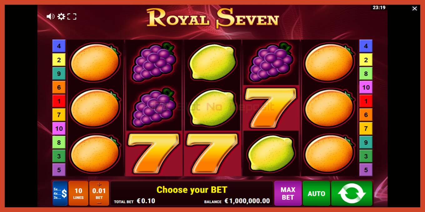 Slot screenshot: Royal Seven no deposit, number - 2