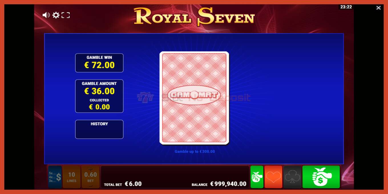 Slot screenshot: Royal Seven no deposit, number - 4