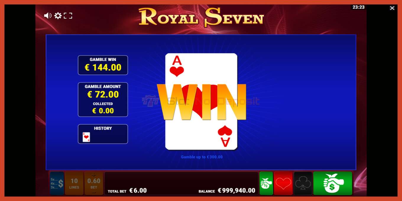 Slot screenshot: Royal Seven no deposit, number - 5