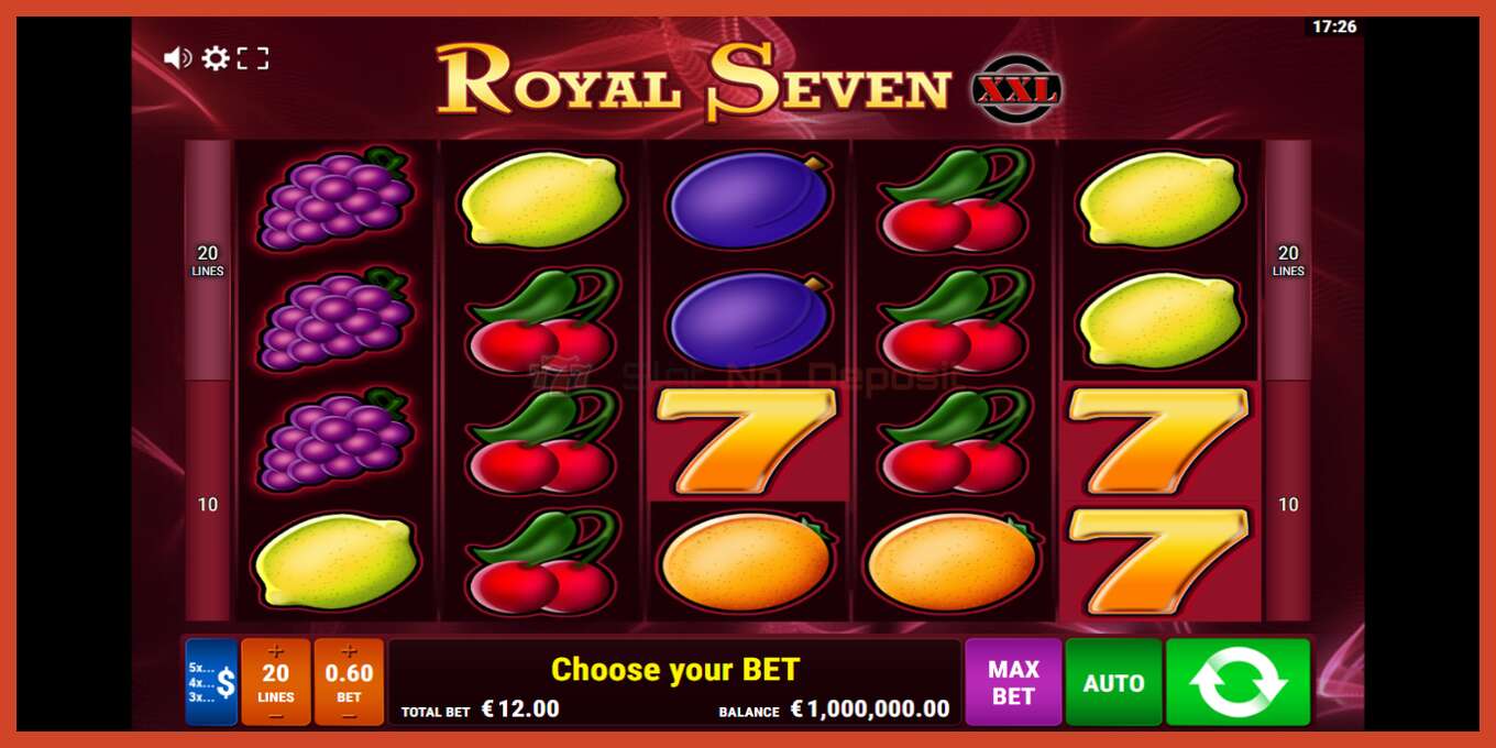 Slot screenshot: Royal Seven XXL no deposit, number - 1