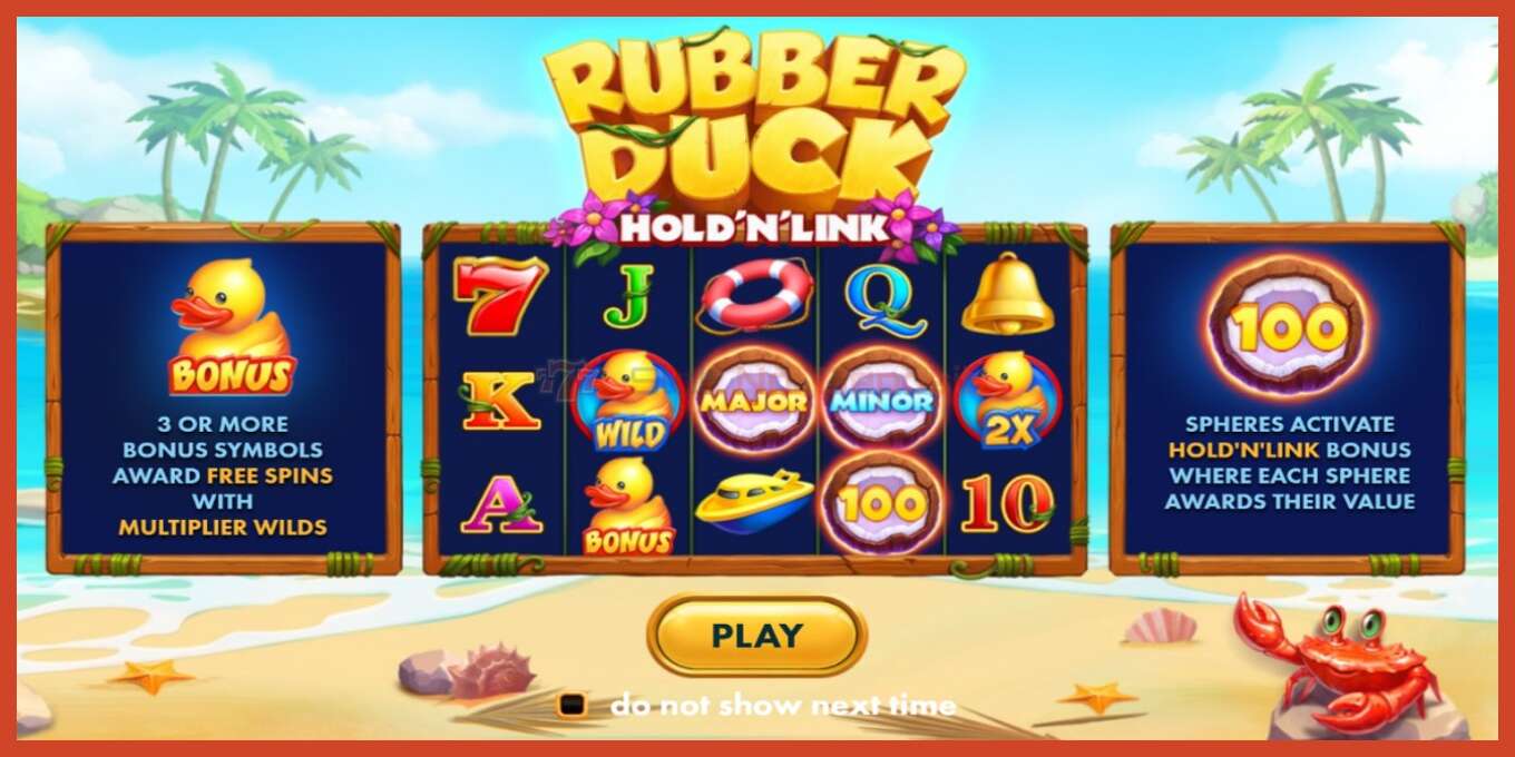 Slot screenshot: Rubber Duck Hold N Link no deposit, number - 1