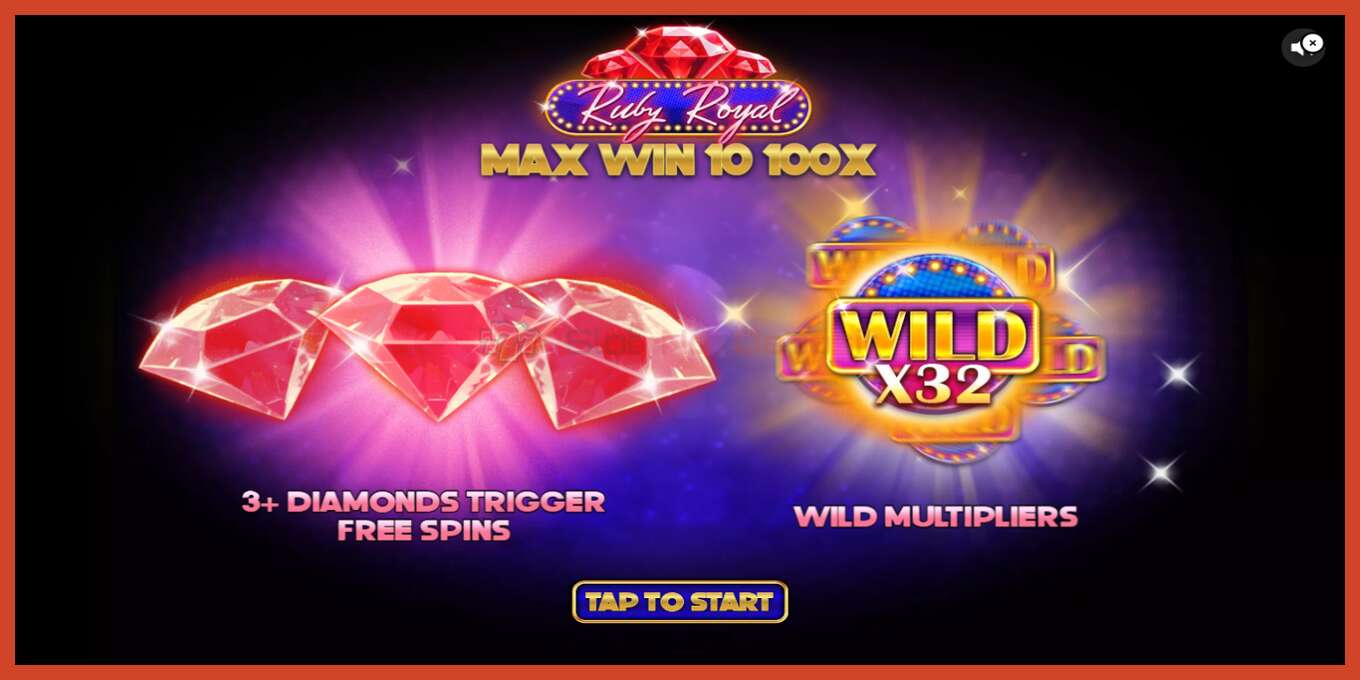 Slot screenshot: Ruby Royal no deposit, number - 1