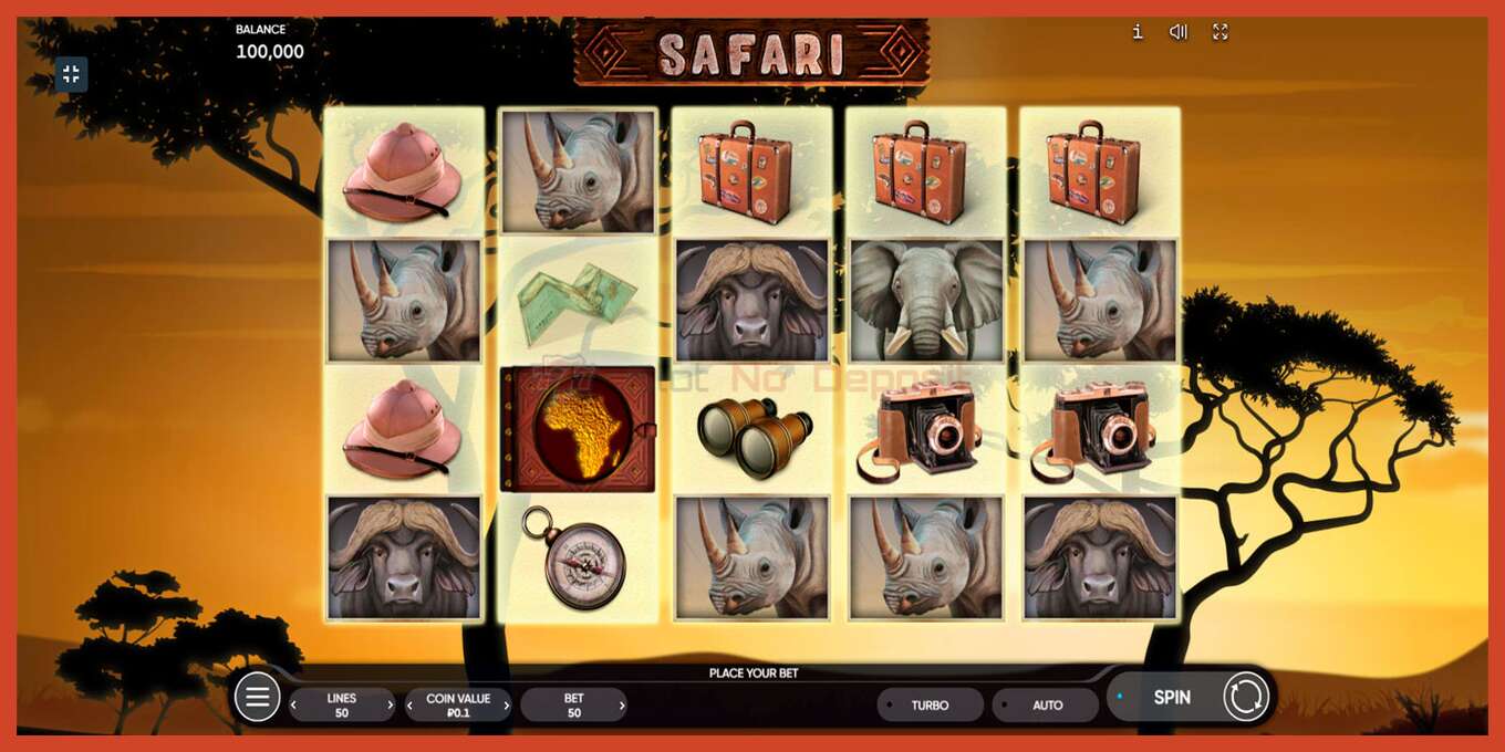 Slot screenshot: Safari no deposit, number - 1