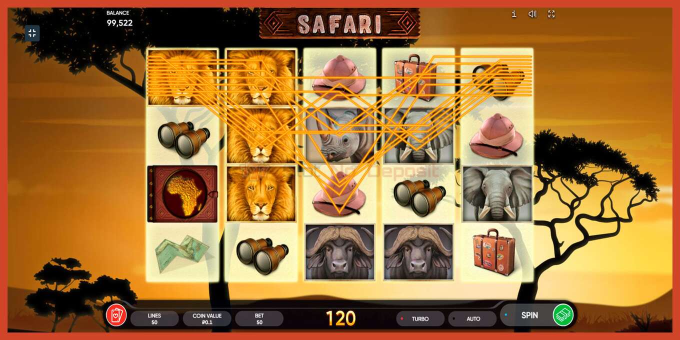 Slot screenshot: Safari no deposit, number - 4