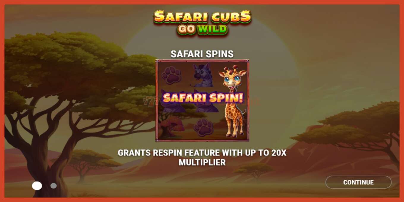 Slot screenshot: Safari Cubs Go Wild no deposit, number - 1