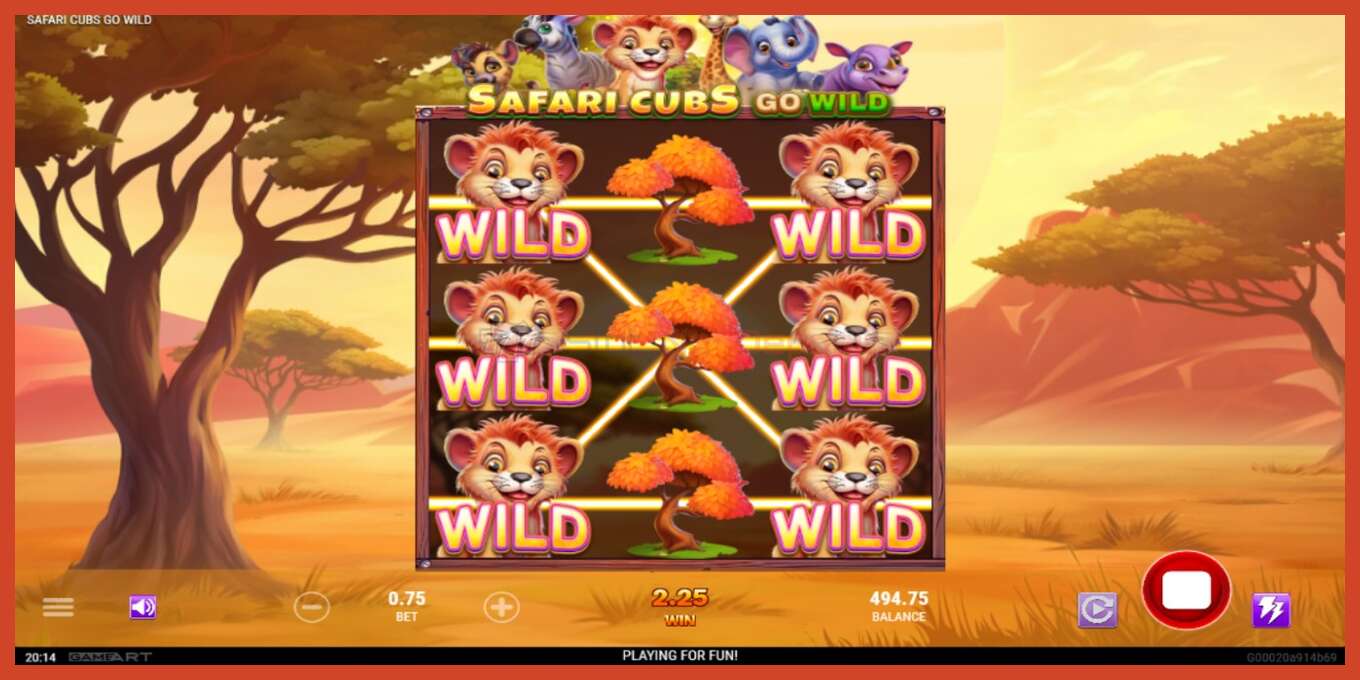 Slot screenshot: Safari Cubs Go Wild no deposit, number - 3