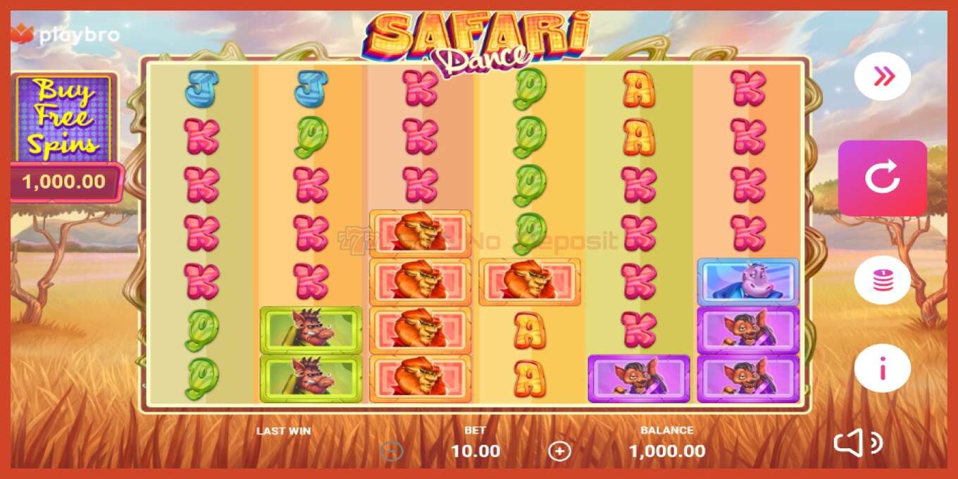 Slot screenshot: Safari Dance no deposit, number - 1