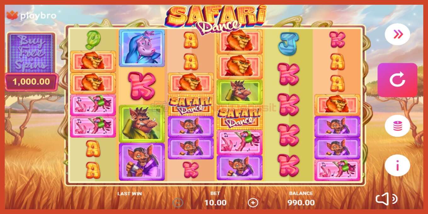 Slot screenshot: Safari Dance no deposit, number - 2