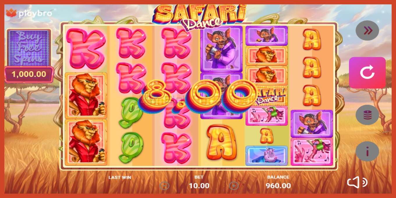 Slot screenshot: Safari Dance no deposit, number - 3