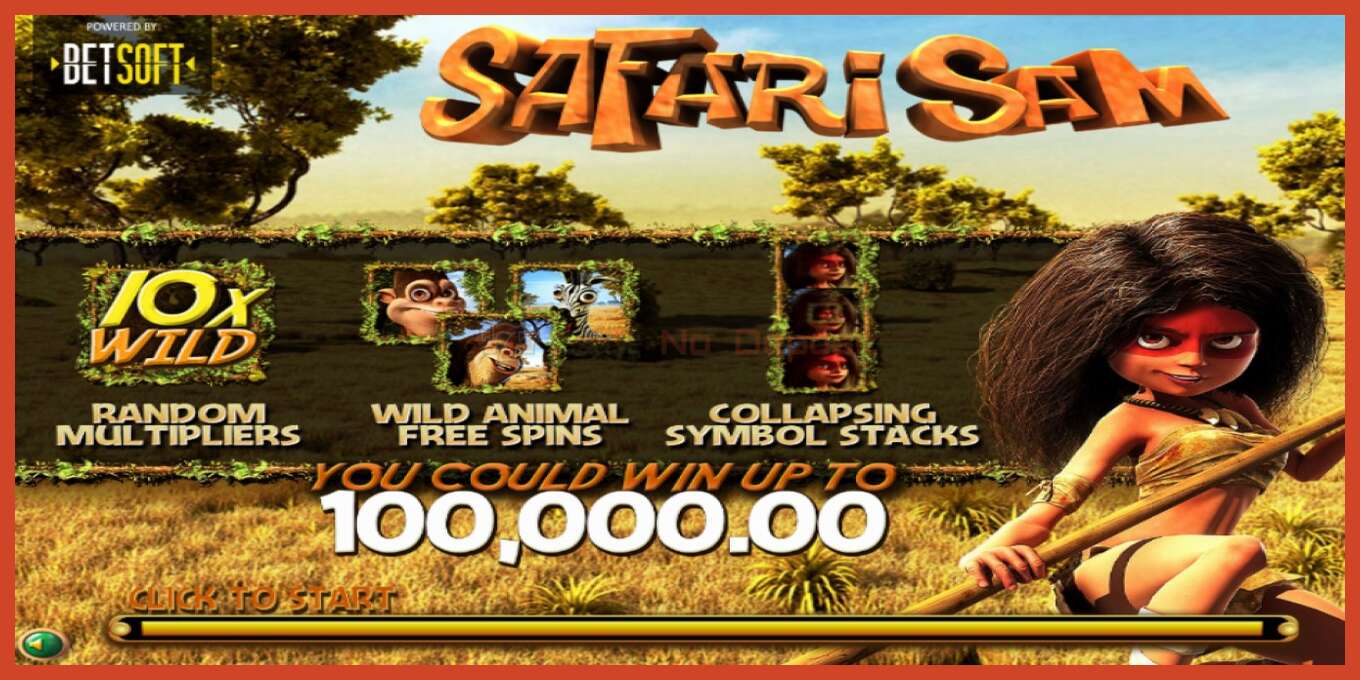 Slot screenshot: Safari Sam no deposit, number - 1