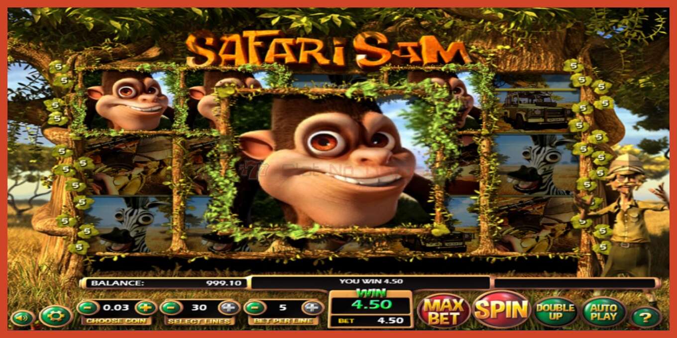 Slot screenshot: Safari Sam no deposit, number - 3