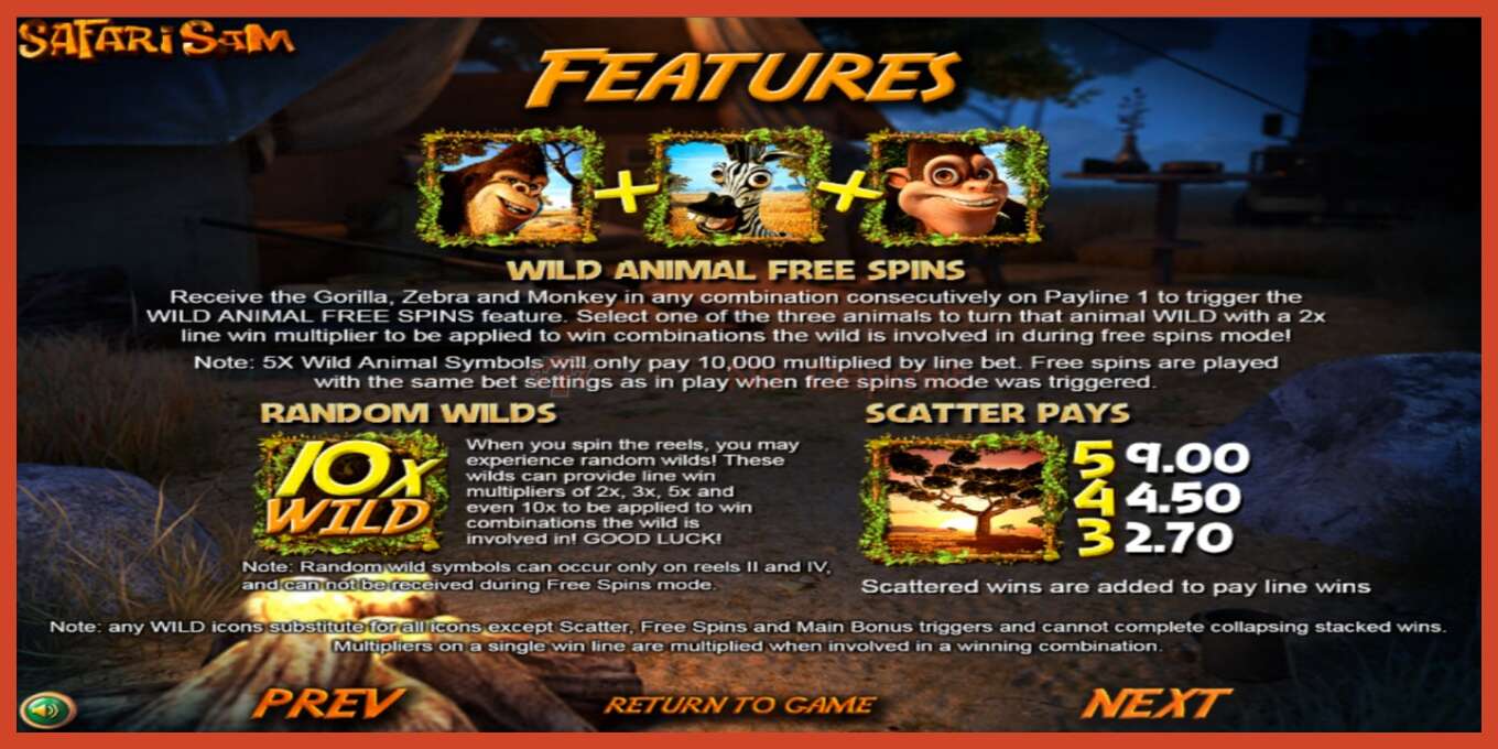 Slot screenshot: Safari Sam no deposit, number - 6