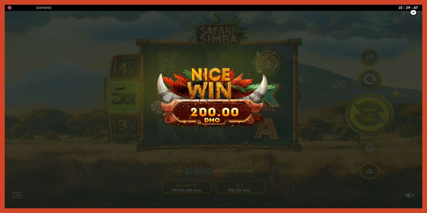 Slot skärmdump: Safari Simba ingen insättning, antal - 2