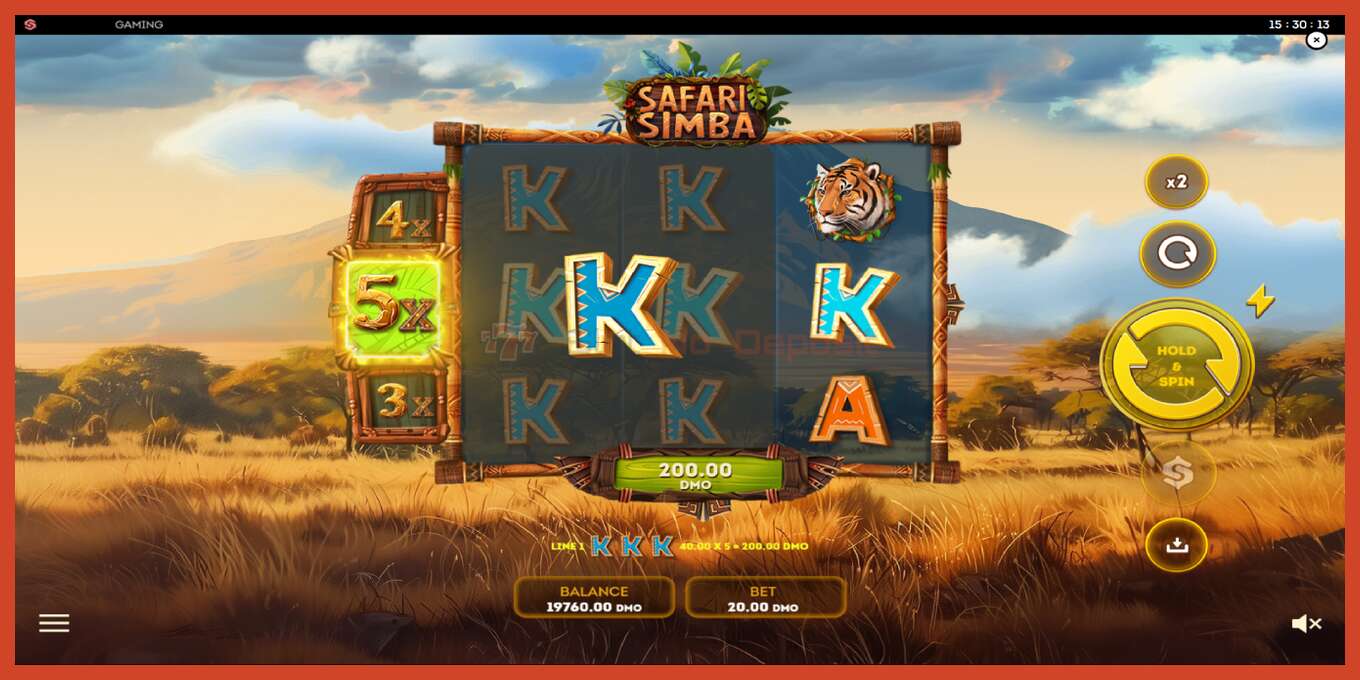 Slot skärmdump: Safari Simba ingen insättning, antal - 3