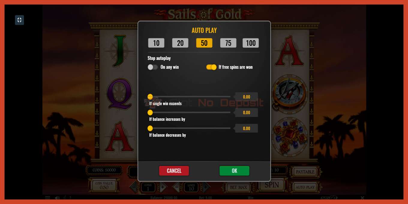 Slot screenshot: Sails of Gold no deposit, number - 3