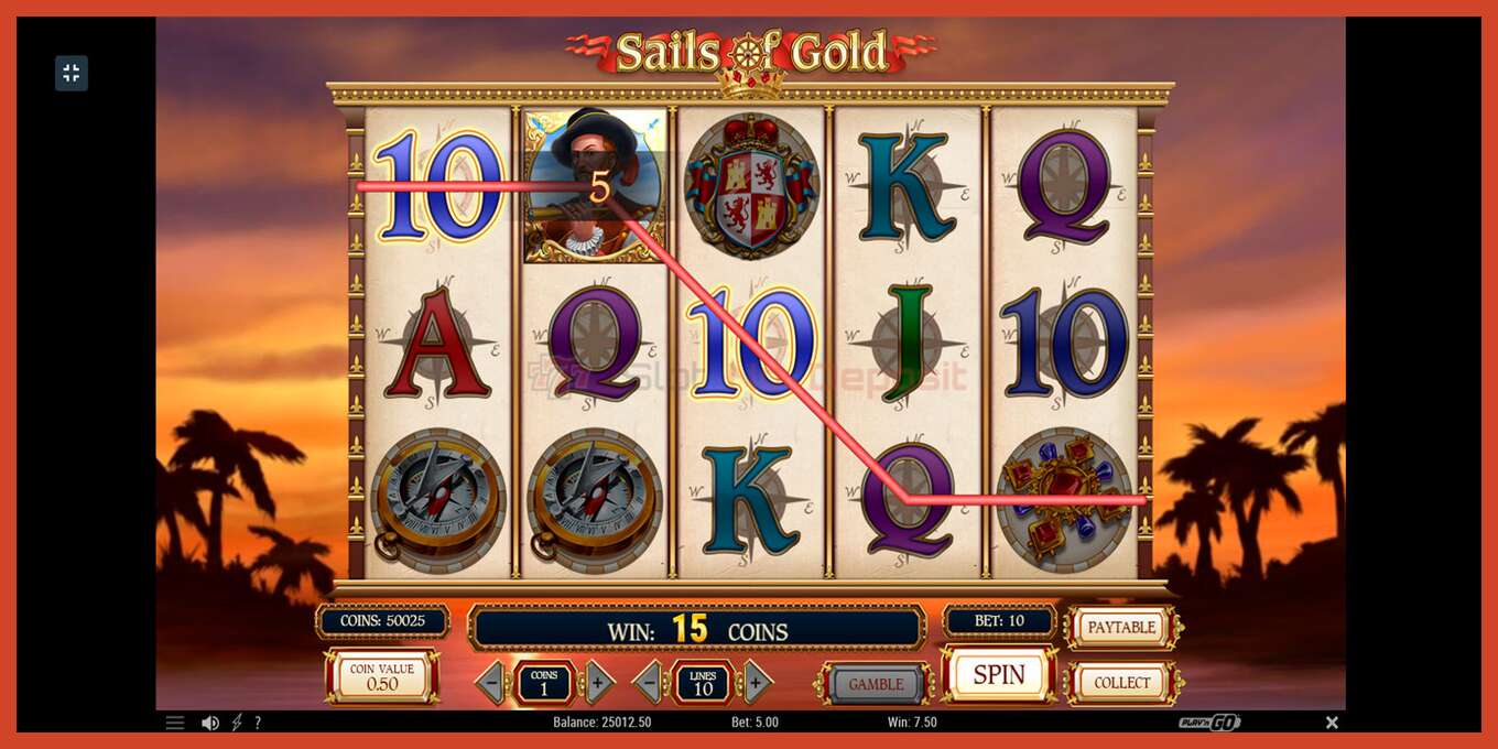 Slot screenshot: Sails of Gold no deposit, number - 5