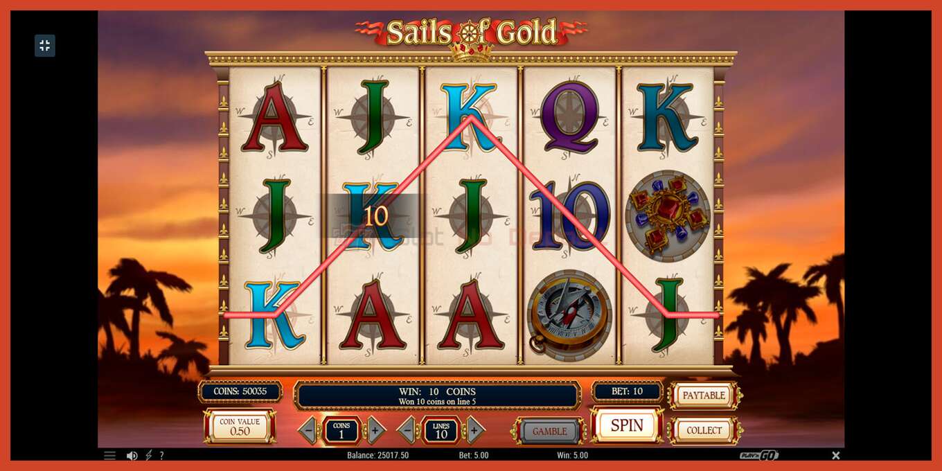 Slot screenshot: Sails of Gold no deposit, number - 7