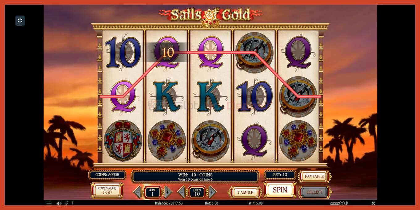 Slot screenshot: Sails of Gold no deposit, number - 9