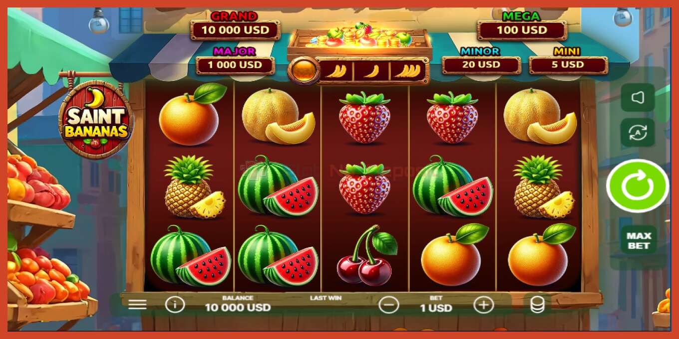 Slot screenshot: Saint Bananas bez depozita, broj - 1