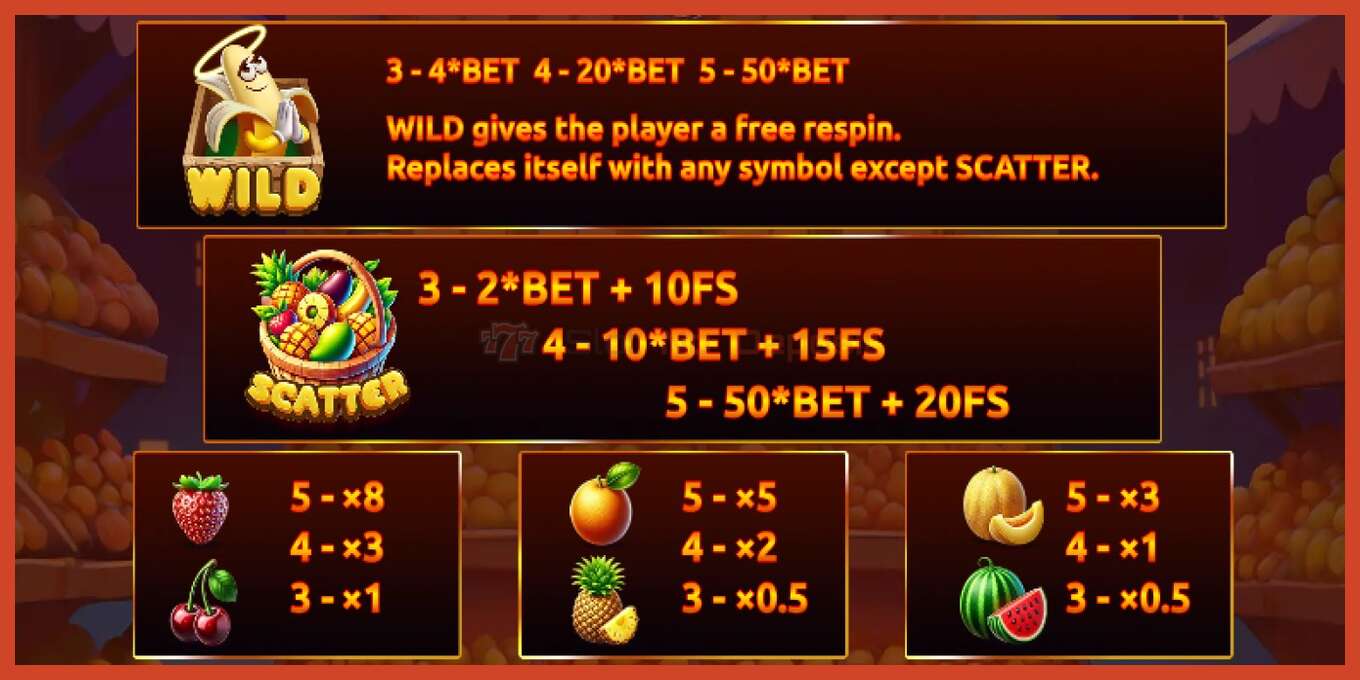 Slot screenshot: Saint Bananas bez depozita, broj - 5