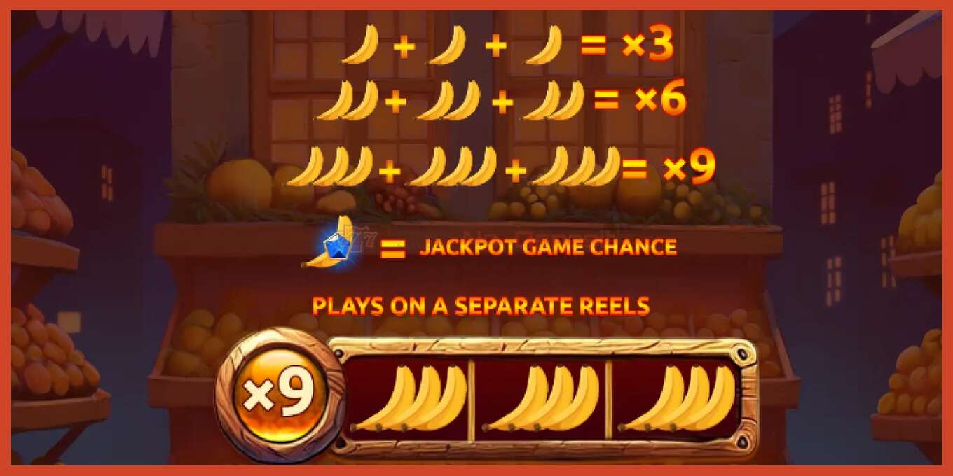 Slot screenshot: Saint Bananas bez depozita, broj - 6