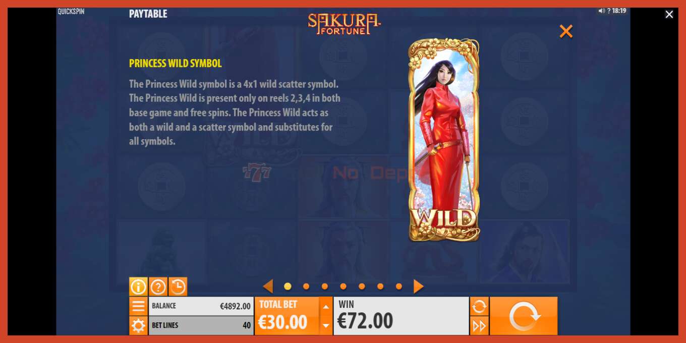 Slot screenshot: Sakura Fortune no deposit, number - 4