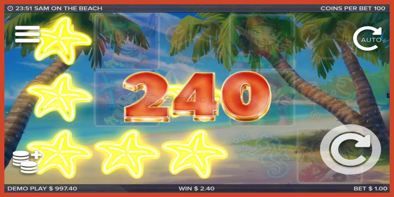 Slot screenshot: Sam on the Beach no deposit, number - 2