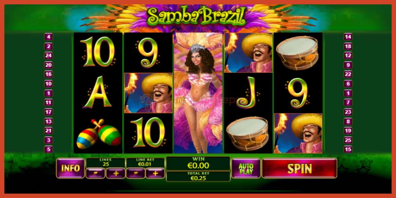 Slot screenshot: Samba Brazil no deposit, number - 1